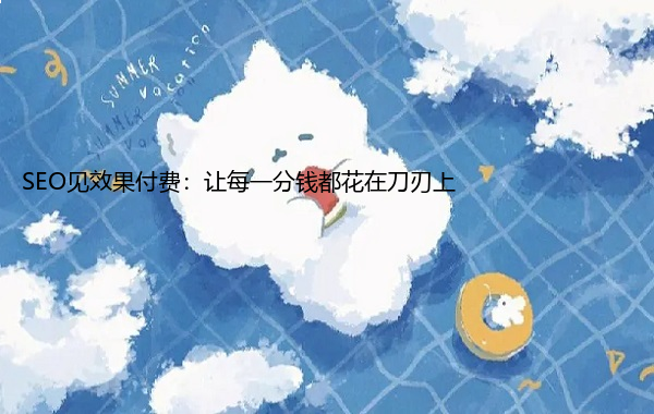 SEO见效果付费：让每一分钱都花在刀刃上  