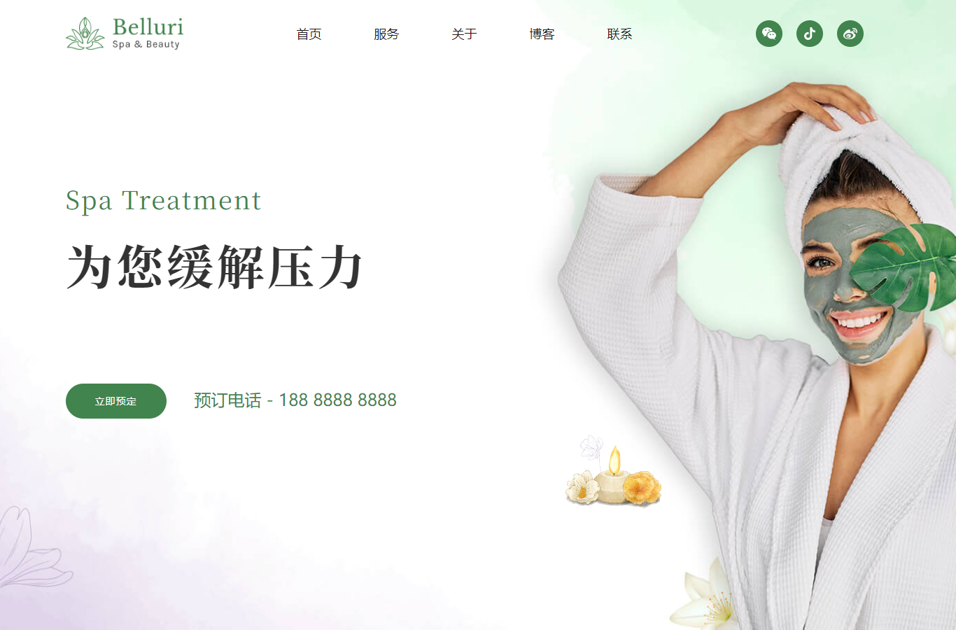 spa美容/疗养/护理/按摩网站开发搭建 模版制作